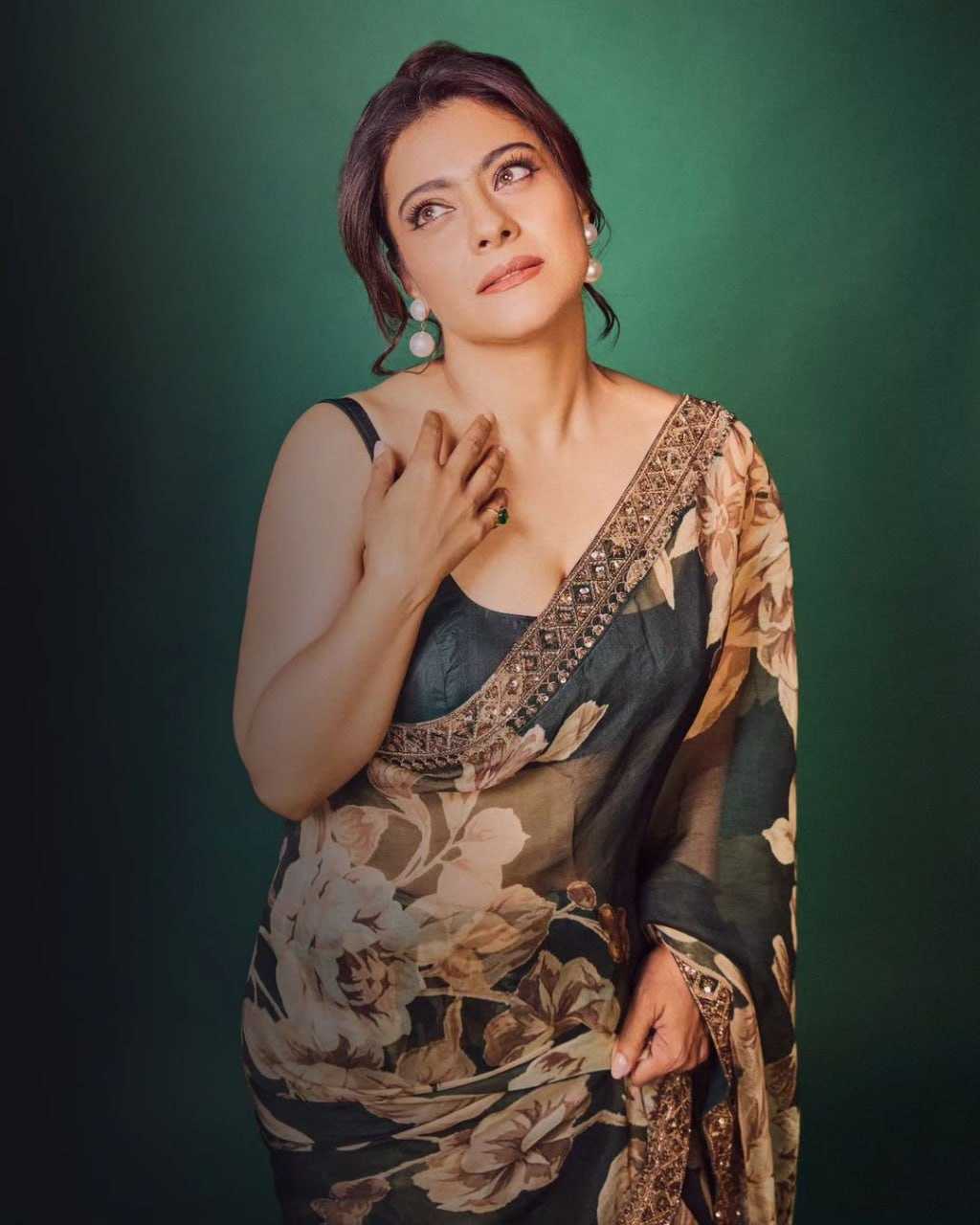 GeorgetteKajal1 Georgette Designer Fancy Embroidered Sarees - Image 1