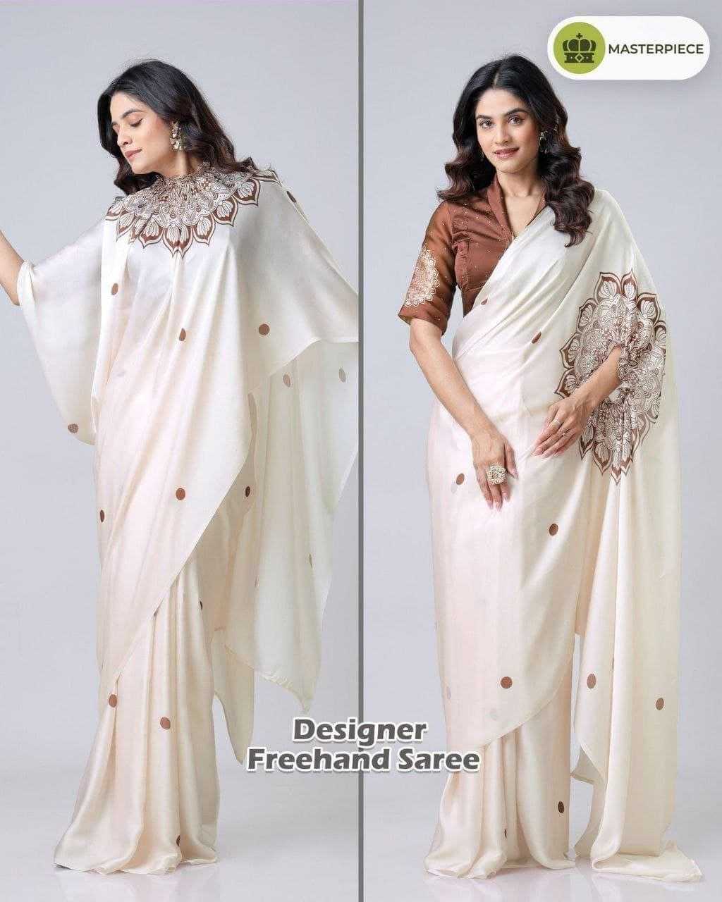 ynf-georgette-rin216-freehand-saree-sarees-wholesale-designer-sarees-ready-to-wear-sarees-satin-sarees-manufacturer-2025-11-12_14_44_04-69144fdcde5b1 Georgette Freehand Designer Sarees Ready To Wear Satin Sarees (Off White) - Image 1
