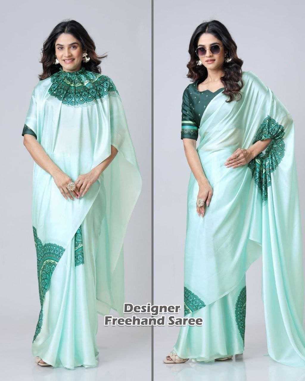 ynf-georgette-rin216-freehand-saree-sarees-wholesale-designer-sarees-ready-to-wear-sarees-satin-sarees-manufacturer-2025-11-12_14_44_05-69144fdd18ea6 Georgette Freehand Designer Sarees Ready To Wear Satin Sarees (Rama Green) - Image 1
